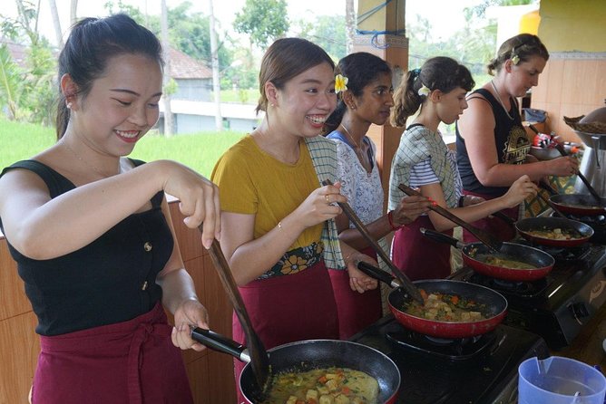 Balinese Traditional Food Cooking Class with Ubud Monkey Forest and SPA - Private Driver, Private Spa, Small Group Cooking: How the Day Is Managed