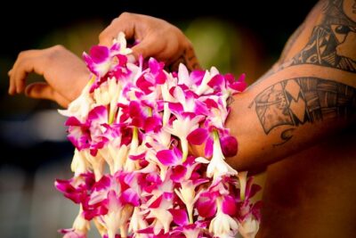 Maui Nui Luau at the Sheraton Maui Resort & Spa - The Welcome: Lei Greeting and Imu Cooking on the Luau Grounds
